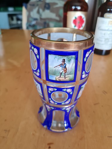 überfangglas jagdbecher 1900 - Überfangglas,