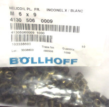 50x BÖLLHOFF Gewindereparatur Einsätze HELI COIL PL FR M6x9 InconelX/Blanc D5743
