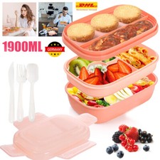 Lunchbox für Erwachsene 1900ml Brotdose mit Fächern Bento Boxen Lunch Box Kinder