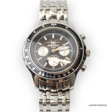 FIREFOX CHRONOGRAPH AIRLINER Fliegeruhr Edelstahl Schwarz Quarz 47 mm