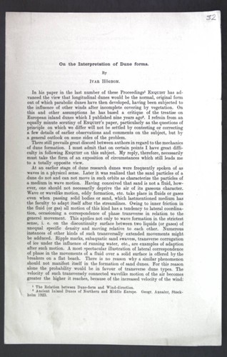 The interpretation dune - on, of