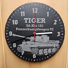 Wanduhr aus Schiefer Tiger 1 Panzer Wehrmacht Uhr Stein 2 Sd.Kfz Sdkfz VI