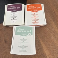 Stampin up Himbeerrot+Madarinorange+ Minzmakrone Stempelkissen