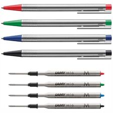 LAMY Kugelschreiber logo 205 Edelstahl matt schwarz blau | Ersatzmine