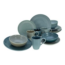 CreaTable 23844 Reactive AQUA Geschirrset Kombiservice 16 tlg. Steinzeug