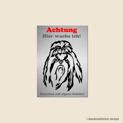 Shih tzu warnschild hunde - warnschild,