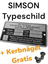 Typenschild simson ddr ifa - ***,