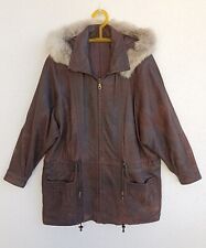 LEDERJACKE mit Kapuze für Herren, Farbe Braun, Größe 46, Lammnappa, 1A Zustand