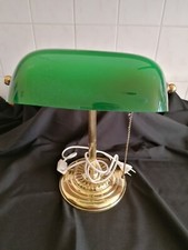 Alte Schreibtischlampe, 40cm, Messing, grünen Schirm, sehr gut erhalten, benutzt