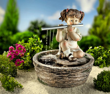 Gartenbrunnen "Sarah, 2 in 1: Brunnen und romantische Gartendeko Höhe 33 cm