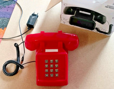 Opis PushMeFon Retro Tastentelefon Metallklingel Rot- guter Zustand! ohne Sim