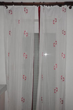 2 x Gardienen Vorhänge Folie mit Kräuselband transparent 238 x 118 cm