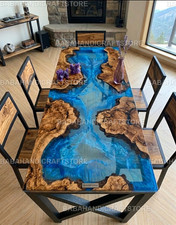 Blau epoxid river tischplatte - blau,