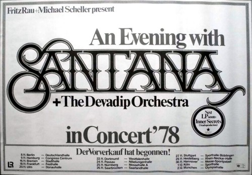 Santana 1978 plakat live - santana,