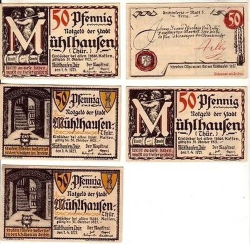 Banknoten notgeld stadt - 5,