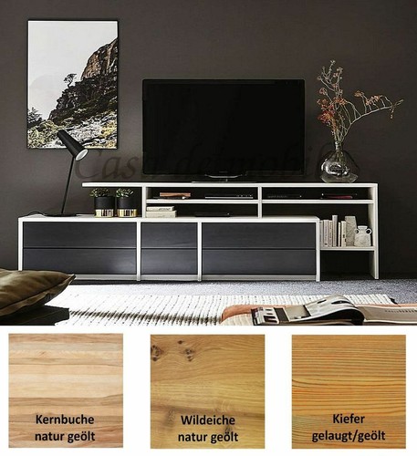 Massivholz lowboard 265cm - tv-lowboard,