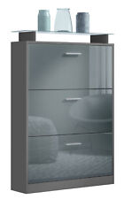 Schuhschrank Schuhkipper Diele Flur Schrank Lavia Anthrazit - Glanz & Naturtöne