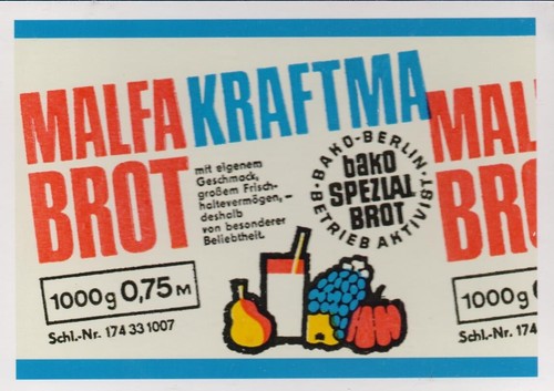 Ddr verpackung von - malfa, brot