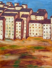 Gebäude, Stadtbild, Acryl auf