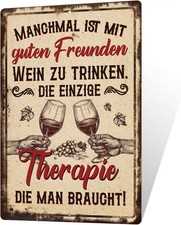 Vintage Metallschild Wein und