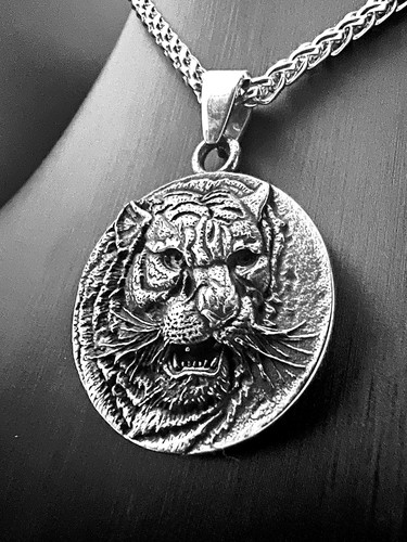 Tiger medaillon anhänger - tiger,