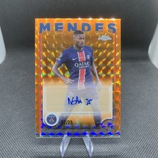 Nuno Mendes Auto /25 Geomatric Chrome Topps UEFA CC 2024/25 PSG CA-NU Portugal