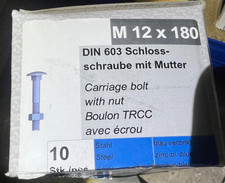 Reisser Schlossschrauben Paket M12x180mm verz.  DIN603 mit Mutter / H2Pal6