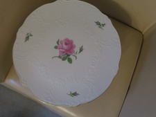 Meissen Kuchenplatte ,Neumarseille,Rote Rose,Durchmesser 33cm, 2. Wahl