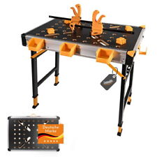 Mobile Werkbank, Werktisch mit über 450 kg Tragkraft, Klappwerkbank mit viel Zub