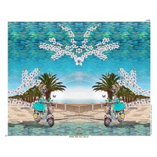 Stenzo - Jersey Panel - lustiges Zebra - türkis - Panel  120 cm