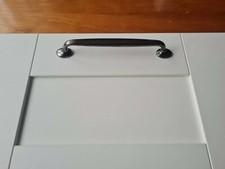 Bügelgriff für Möbel,  Messing, dunkel patiniert, handgefertigt, Armac Martin