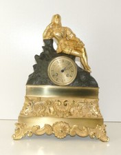 Französische Bronze Uhr, Kaminuhr, Empire, feuervergoldet, 43,0 cm
