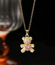 Teddybär Halkette mit Rosa