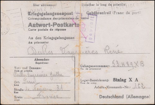 Kriegsgefangenenpost stalag - kriegsgefangenenpost, an