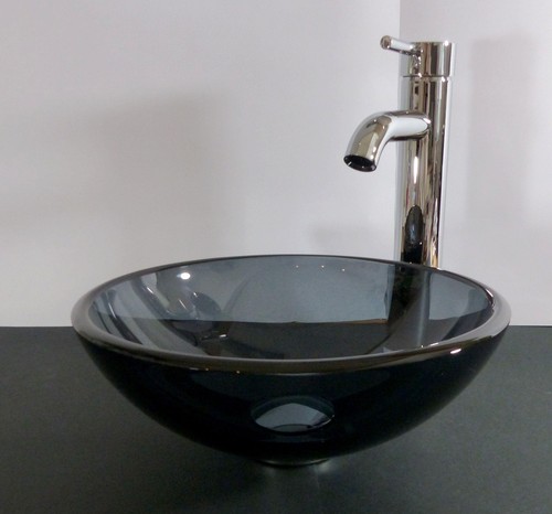 Aufsatz glas waschbecken grau - waschbecken,