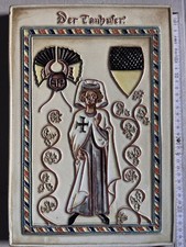 „Der Tannhäuser" aus dem Codex Manesse 14. Jhd als Majolika der Karlsruher Manuf