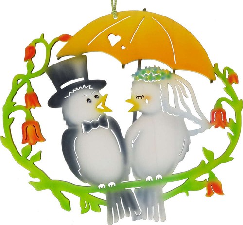 Fensterbild vogelhochzeit - fensterbild,