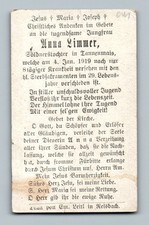 Sterbebild Anna Limmer 1919