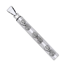 Peter Stone 925 Silber Keltische Spirale Anhänger zum Öffnen Phiole  Lederschnur