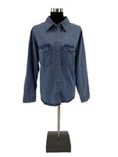 H&M Damen Jeansbluse Hemdbluse