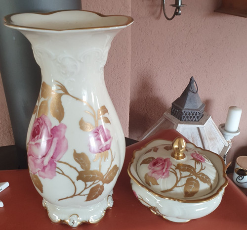 Rosenthal vase mit deckeldose - rosenthal,