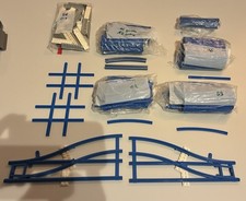 Lego Eisenbahn Schienen blau 4,5 12V Gebogen Gerade Weiche Kreuzung Konvolut