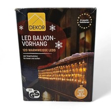 DEKOR LED Balkon Vorhang Lichter kette 120 Warmweiße LEDs 8 Funktionen Sterne