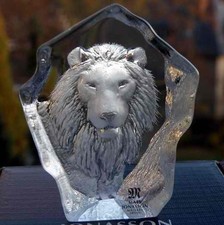 MATS JONASSON ARTGLASS SKULPTUR  LÖWE - SIGNIERTE & NEU - OVP
