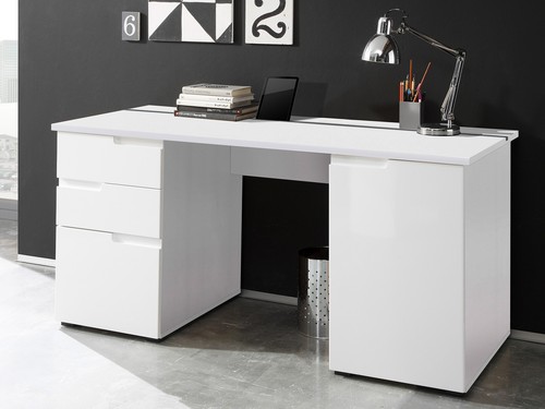 Schreibtisch suzette weiß mdf - schreibtisch,