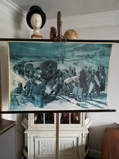 Antik Schulwandkarte Schulkarte Rollkarte Unendliches Elend zweite 2 Weltkrieg