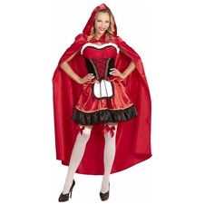 Luxe Damen Rotkäppchen Kleid & Umhang / Karneval Fasching Märchen Dirndl Kostüm