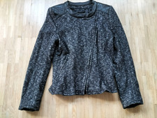DRYKORN Wolljacke, Blazer, Lederdetails, anthrazit/schwarz Größe 3 (S/M - 36/38)