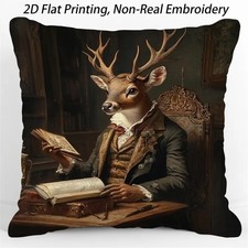 Herbst Winter Deko Kissen 45 cm wie Kare Geschenk Nostalgie Hirsch Tracht Büro