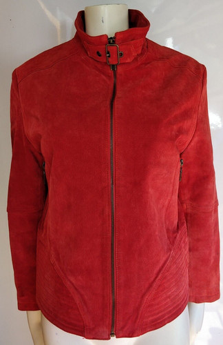 Vintage damen rot leder jacke - leder,